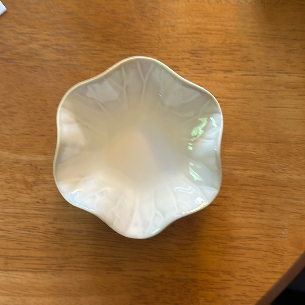 White ceramic ring dish